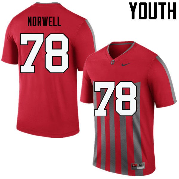 Ohio State Buckeyes #78 Andrew Norwell Youth NCAA Jersey Throwback OSU53329